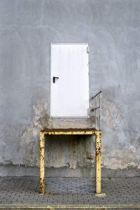 House wall, door, escape, House wall, door, escape,